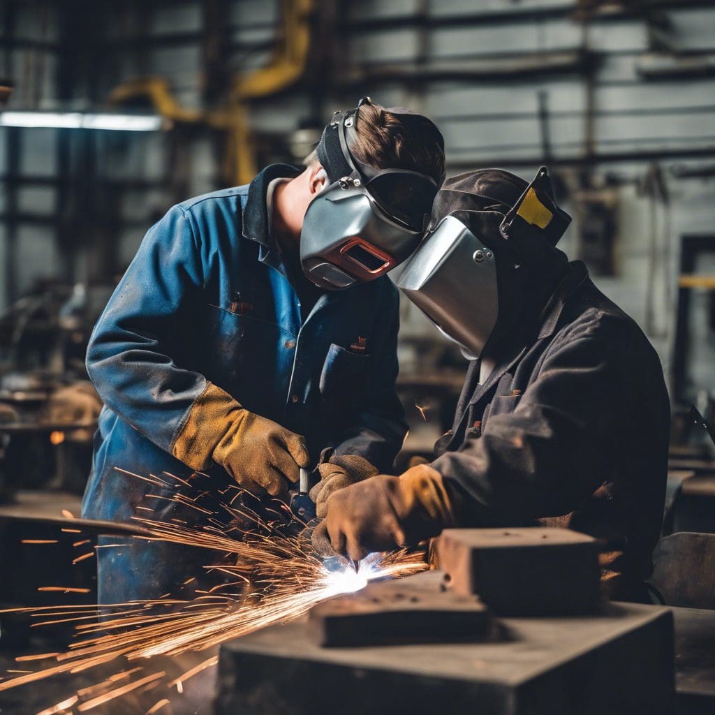 Welding fume extraction in vocational trade school